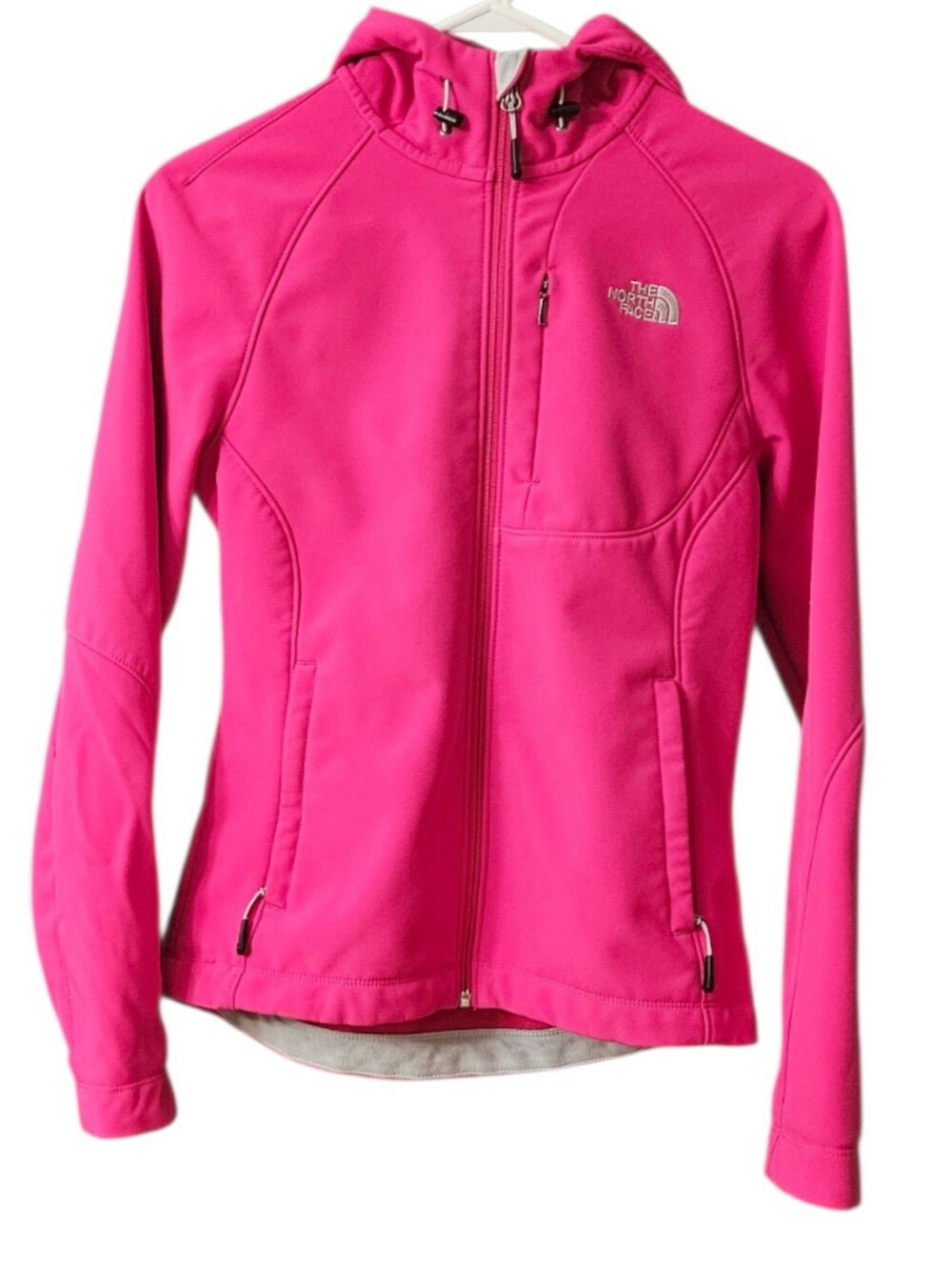 The North Face Women's Softshell Jacket Attached Hood Size Small Pink